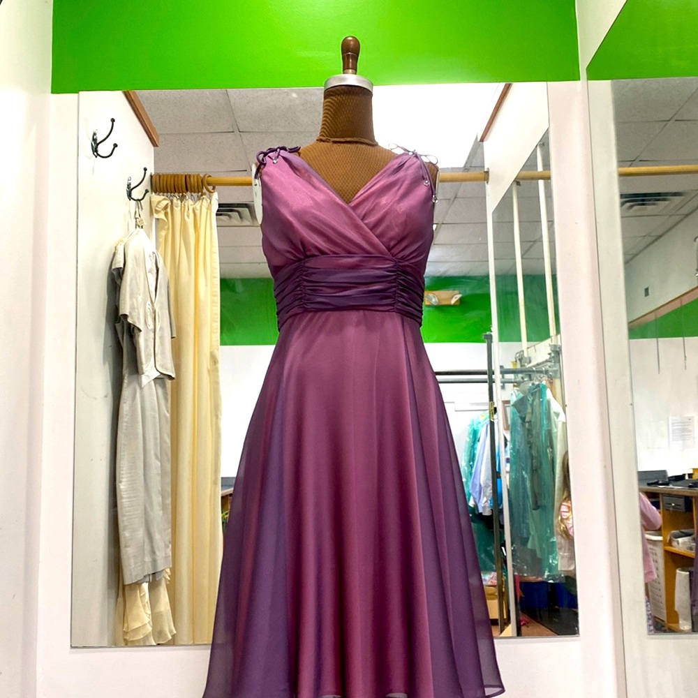 Purple and pink cocktail dress